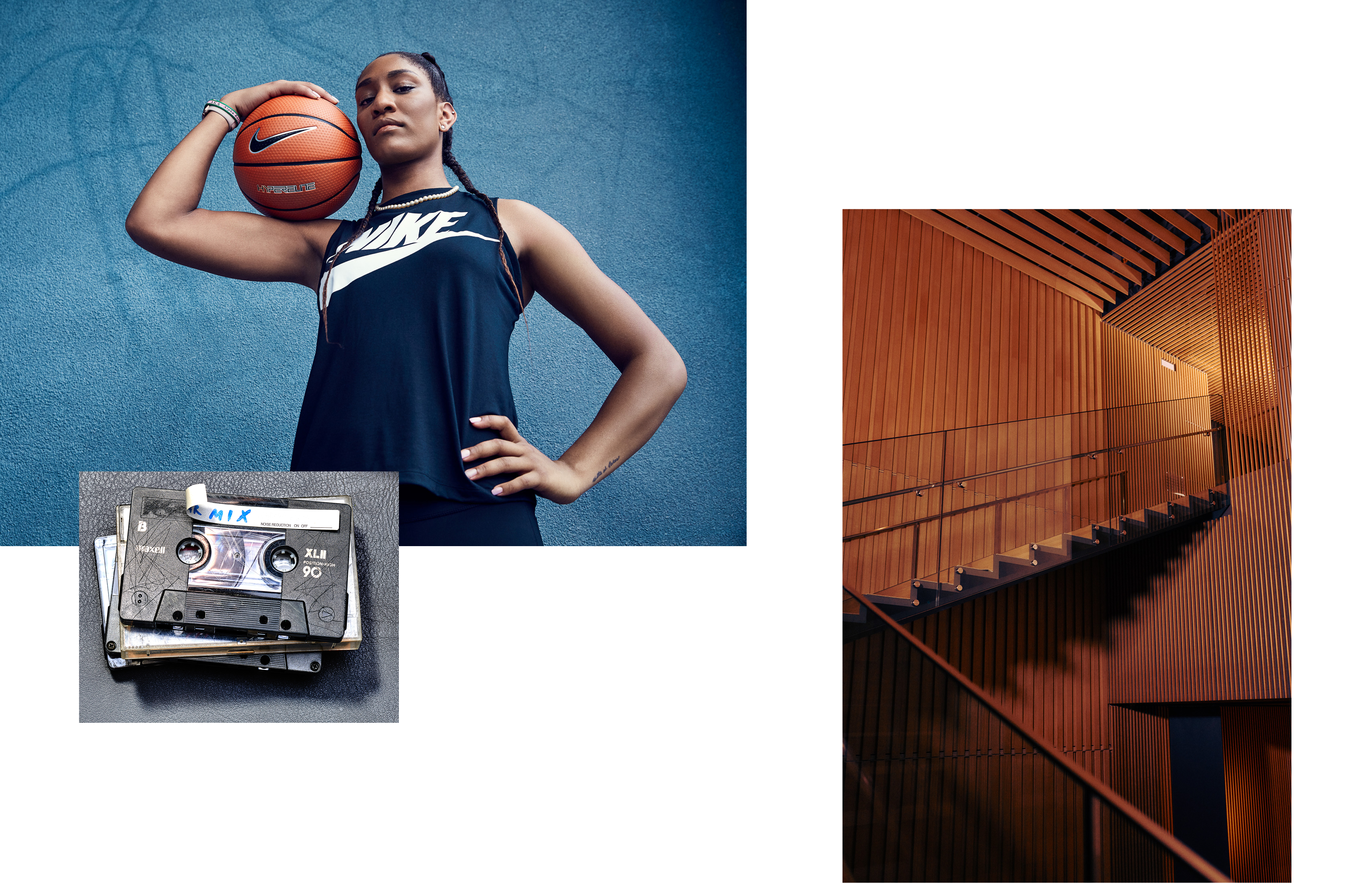 Aja Wilson, mix tapes and staircase