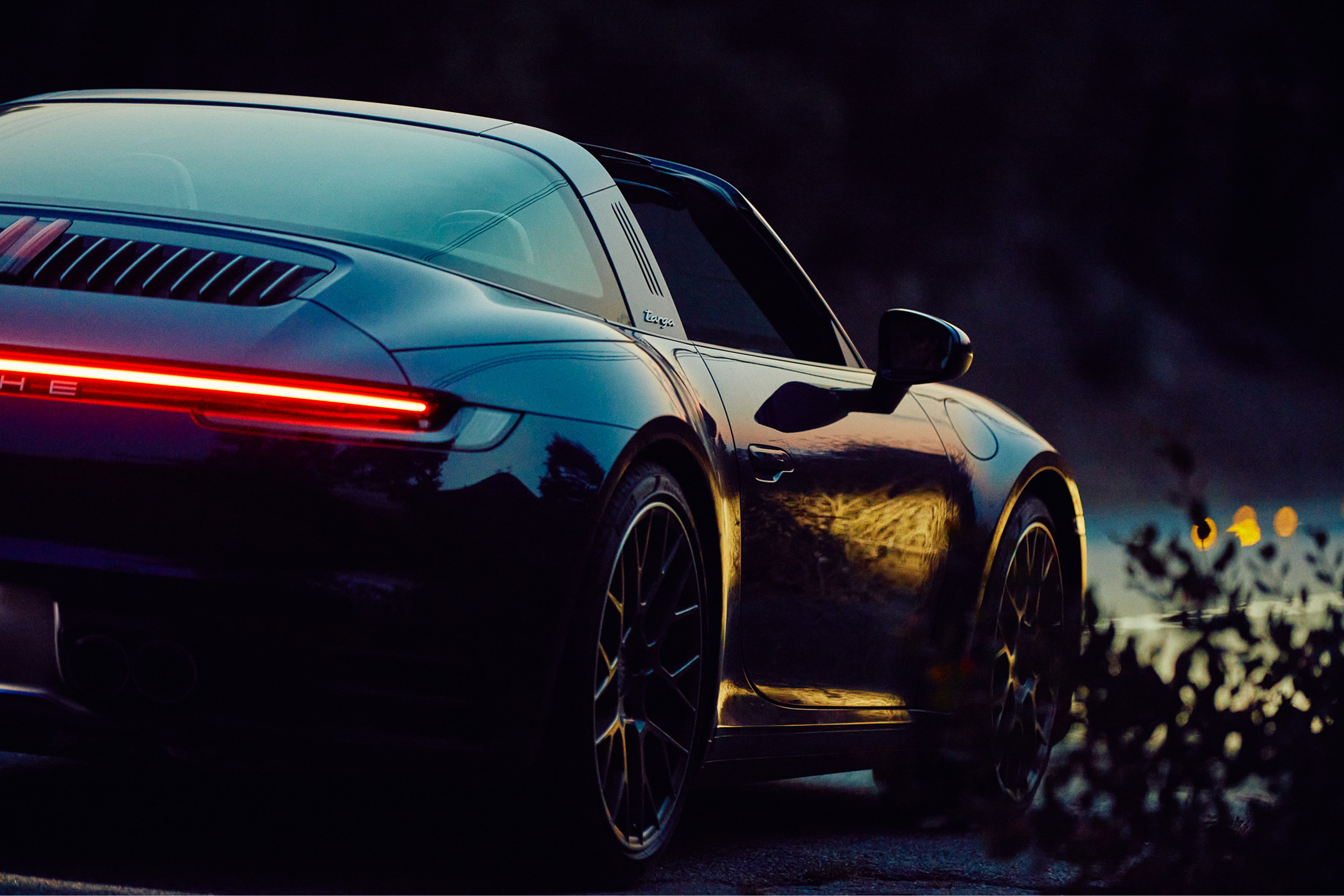 Porsche at sunset